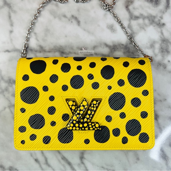 Louis Vuitton x Yayoi Kusama Twist Belt Chain Wallet In Jaune Noir - Picture 2 of 16